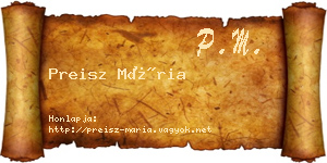Preisz Mária névjegykártya